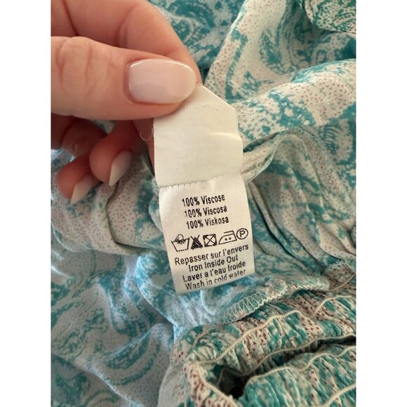 Antik Batik Smock Waisted Green Mini Dress Size S Small NEW [jb] - Picture 4 of 5